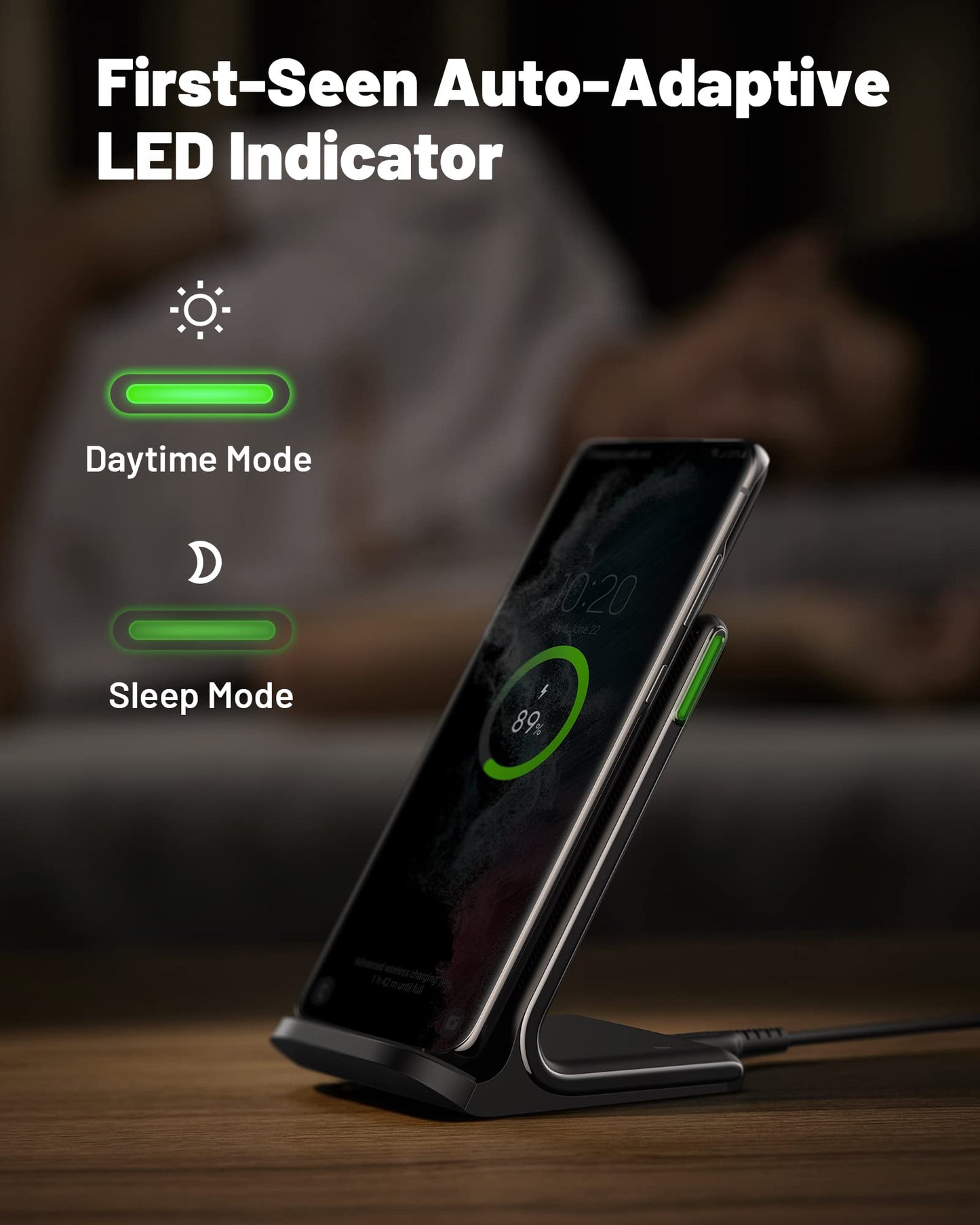 Wireless Charger, INIU [2 Pack] 15W Fast Wireless Charging Stand, Wireless Charging Station with Sleep-Friendly Adaptive Light for iPhone 17 16 15 14 13 12 Pro Max Samsung Galaxy S23 S22 - Available at All In One Marketplace Canada