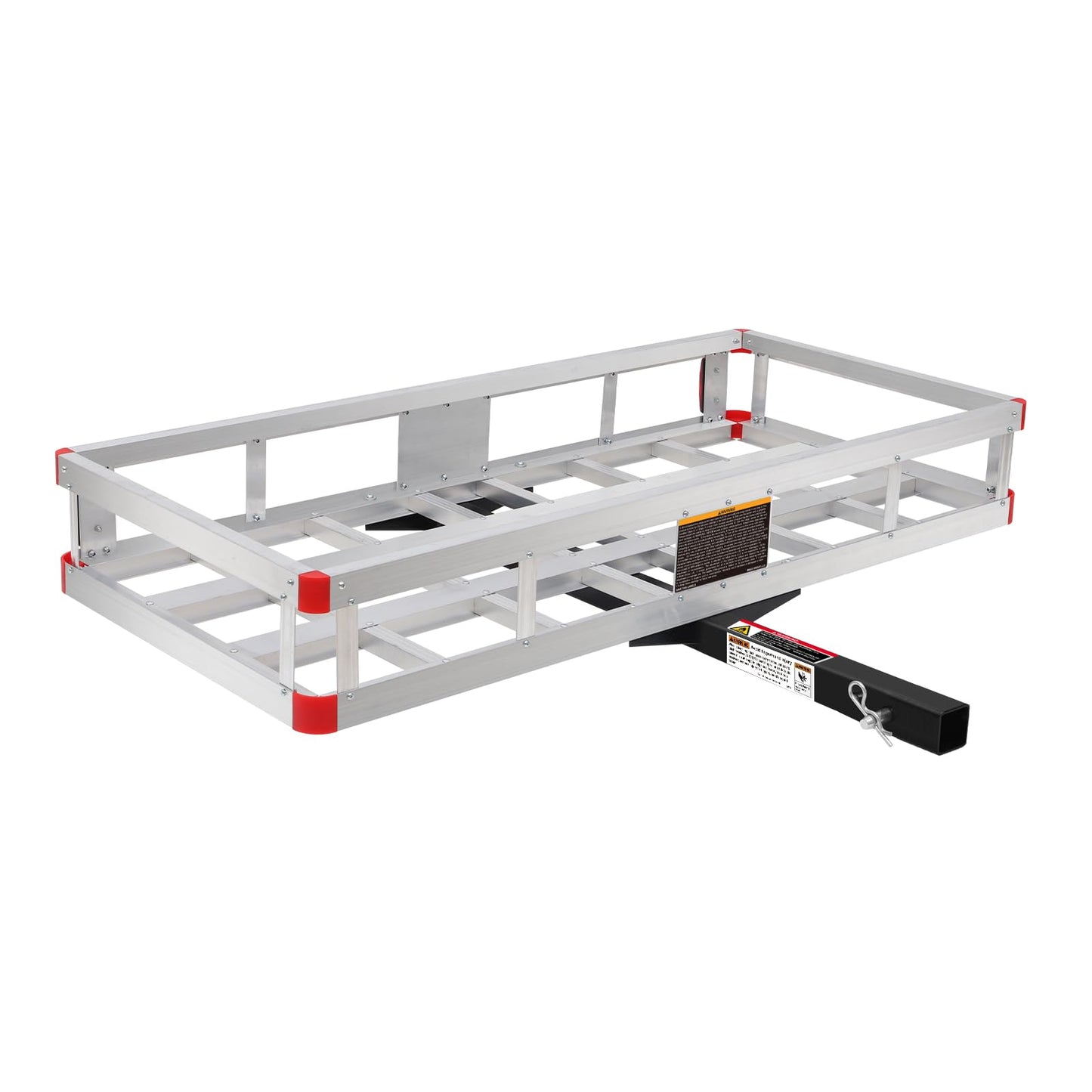 MaxxHaul 70108 49 Inch x 22.5 Inch Hitch Cargo Carrier - Trailer Hitch Mount Aluminum Cargo Carrier With High Side Rails For RV's, Trucks, SUV's, Vans, Cars With 2 Inch Hitch Receiver - 500-lb Load Capacity , Grey MAXXHAUL