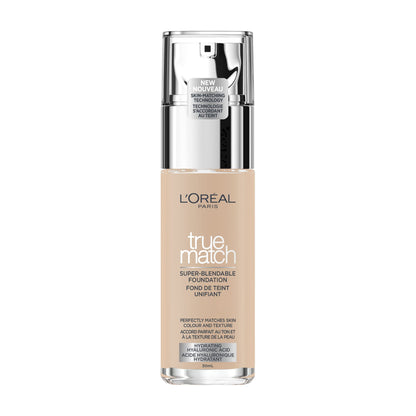 L’Oréal Paris True Match Super-Blendable Liquid Foundation, Skincare Infused with Moisturizing Cream & Hyaluronic Acid, 30 ml, Shade: 2C Rose Vanilla L'Oreal Paris