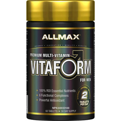 Allmax Nutrition - VITAFORM - Premium - Performance Multi-Vitamin for Men - 30-day Supply - 60 Count - Available at All In One Marketplace Canada