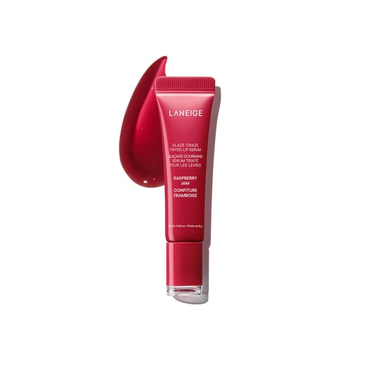 LANEIGE Glaze Craze Tinted Lip Serum, Raspberry Jam: Hydrating Lip Serum for Glossy, Nourished Lips with Plumping Polypeptides