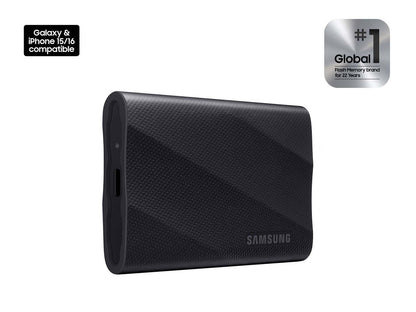 SAMSUNG T9 1TB Portable SSD, USB 3.2 Gen. 2x2, Black, Upto 2000MB/s Read Speed - MU-PG1T0B/AM [Canada Version] Samsung
