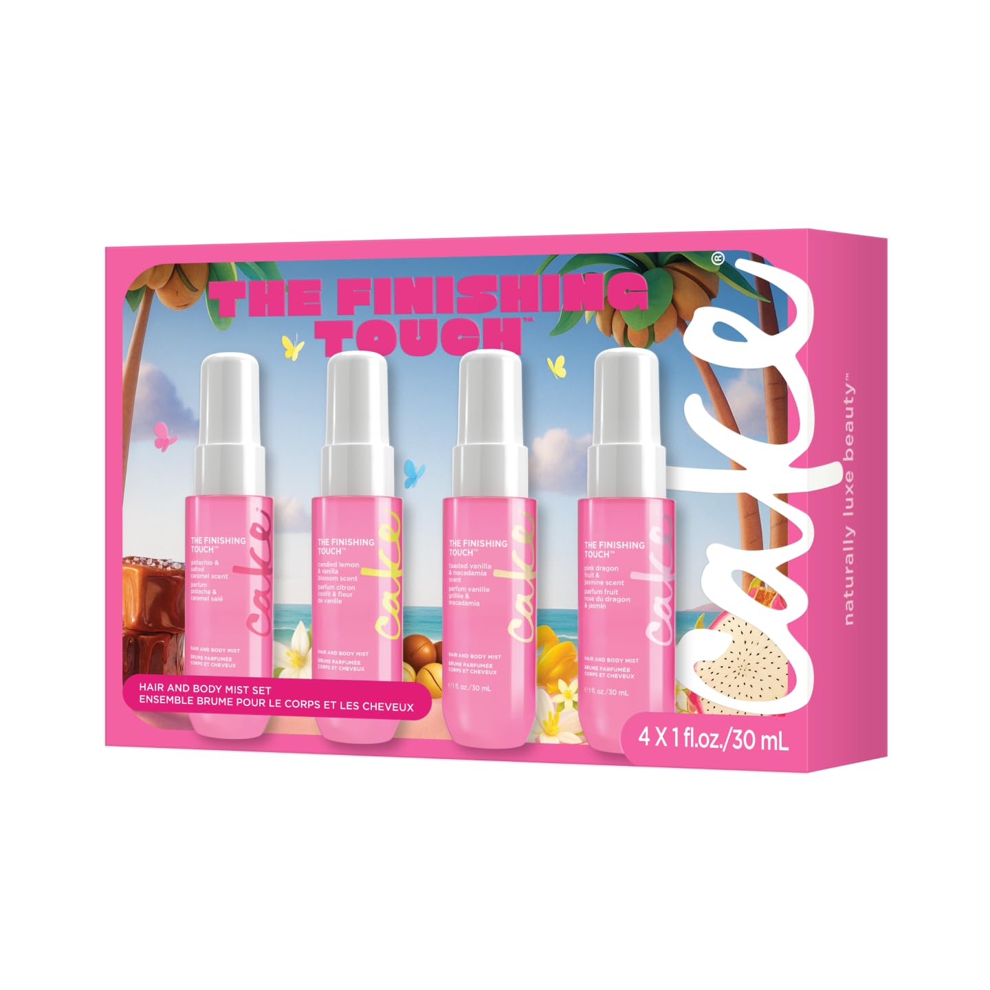 Cake Beauty Hair and Body Mist Travel Gift Set, The Finishing Touch- Fine Fragrance Mist – Infused with Aloe and Argan Oil –4 x 30mL/ 1 oz. 🍁 All In One Marketplace Canada