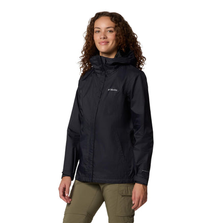Columbia Womens Arcadia II Waterproof Rain Jacket, Black, X-Large Columbia