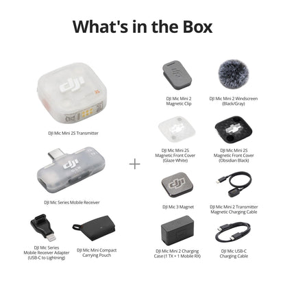 DJI Mic Mini 2S (1 TX + 1 Mobile RX + Charging Case), AI Noise Canceling