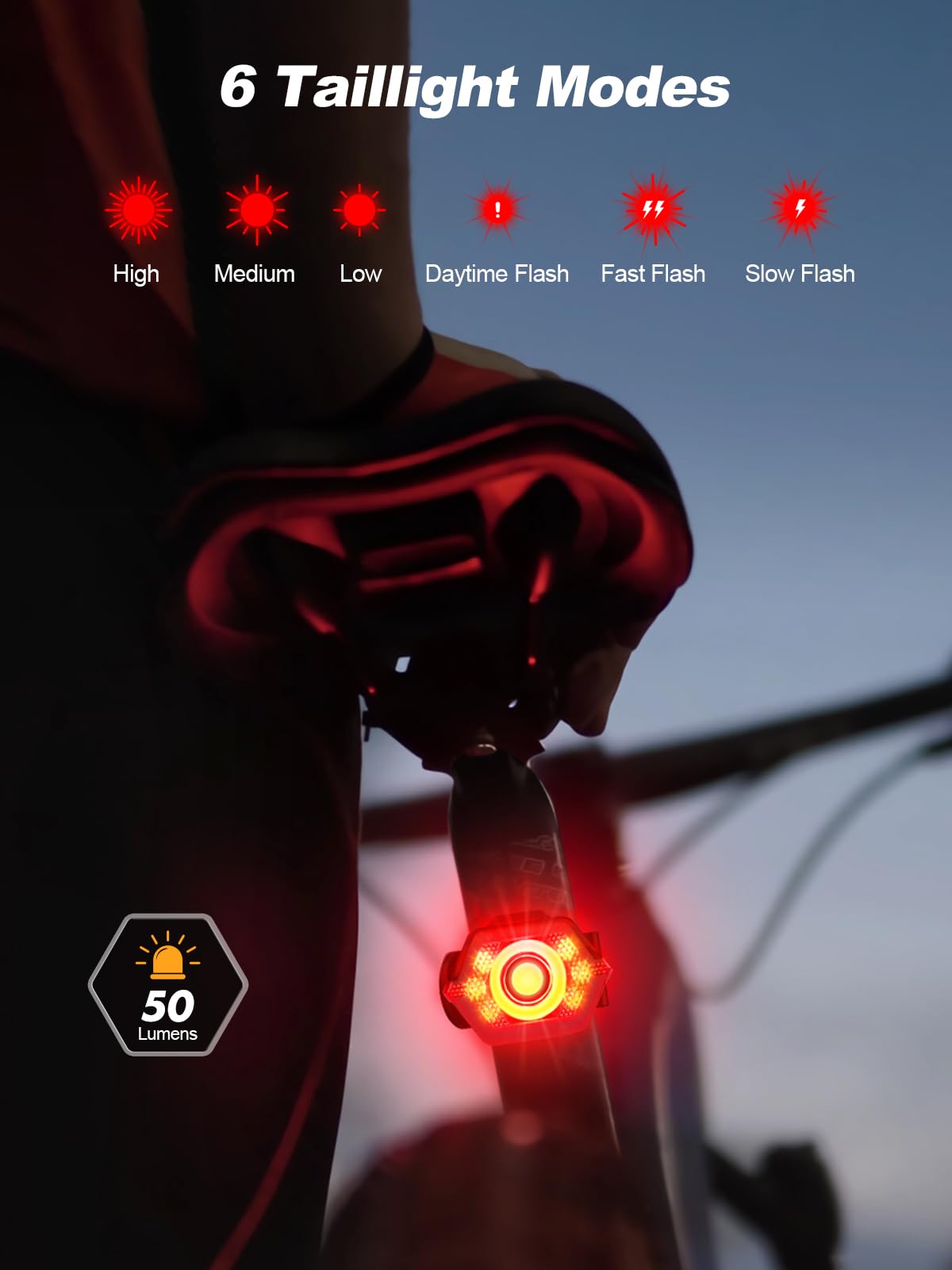 Oldowl Upgraded Bike Lights Super Bright, 4+6 Modes Rechargeable Bike Lights Front and Back with Side Lights, 360°Rotatable Bike Headlight, IP65 Waterproof Bicycle TailLight, Reflectors Accessories - Available at All In One Marketplace Canada