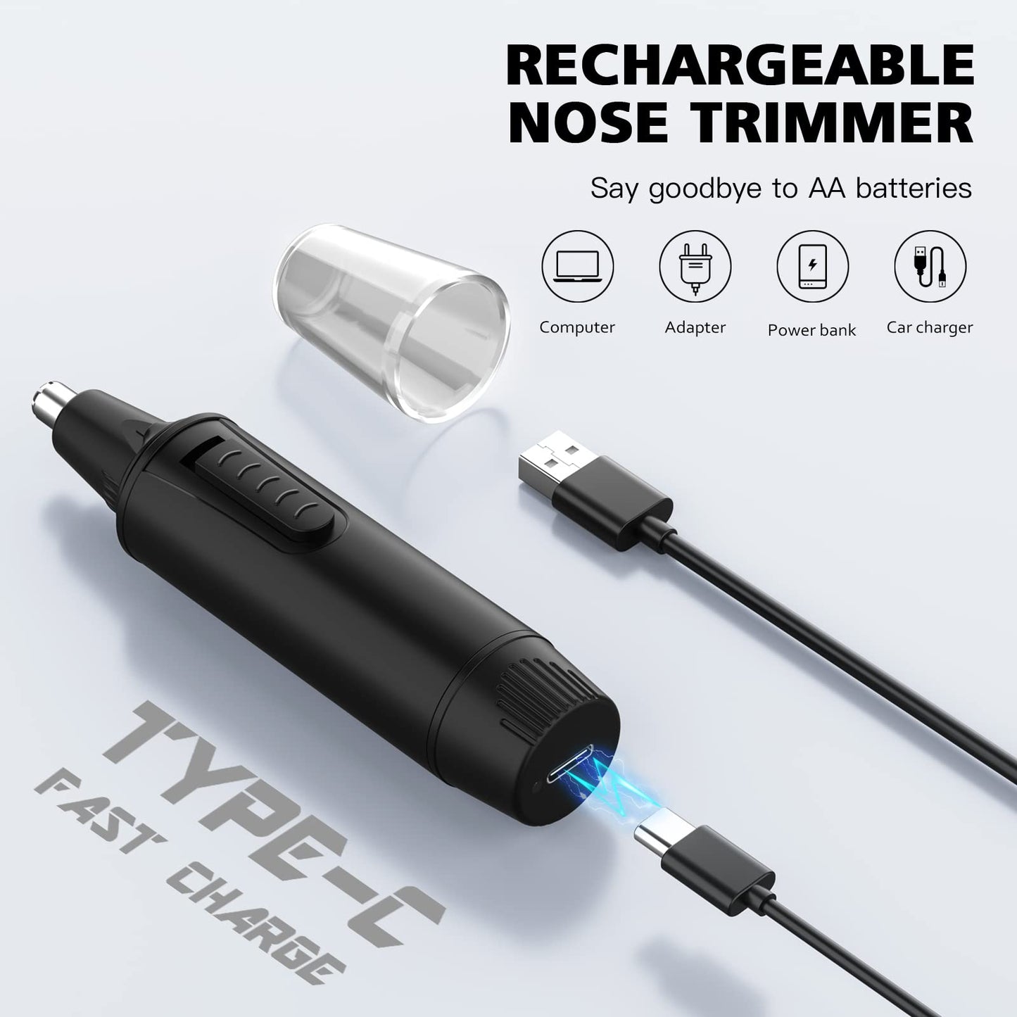 Nose Hair Trimmers for Men and Women-Rechargeable Ear Hair Trimmer-7IN1 Professional Painless Nose Clipper Eyebrow & Facial Hair Trimmer-IPX7 Waterproof Dual Edge Blades for Easy Cleansing-Black - Available at All In One Marketplace Canada