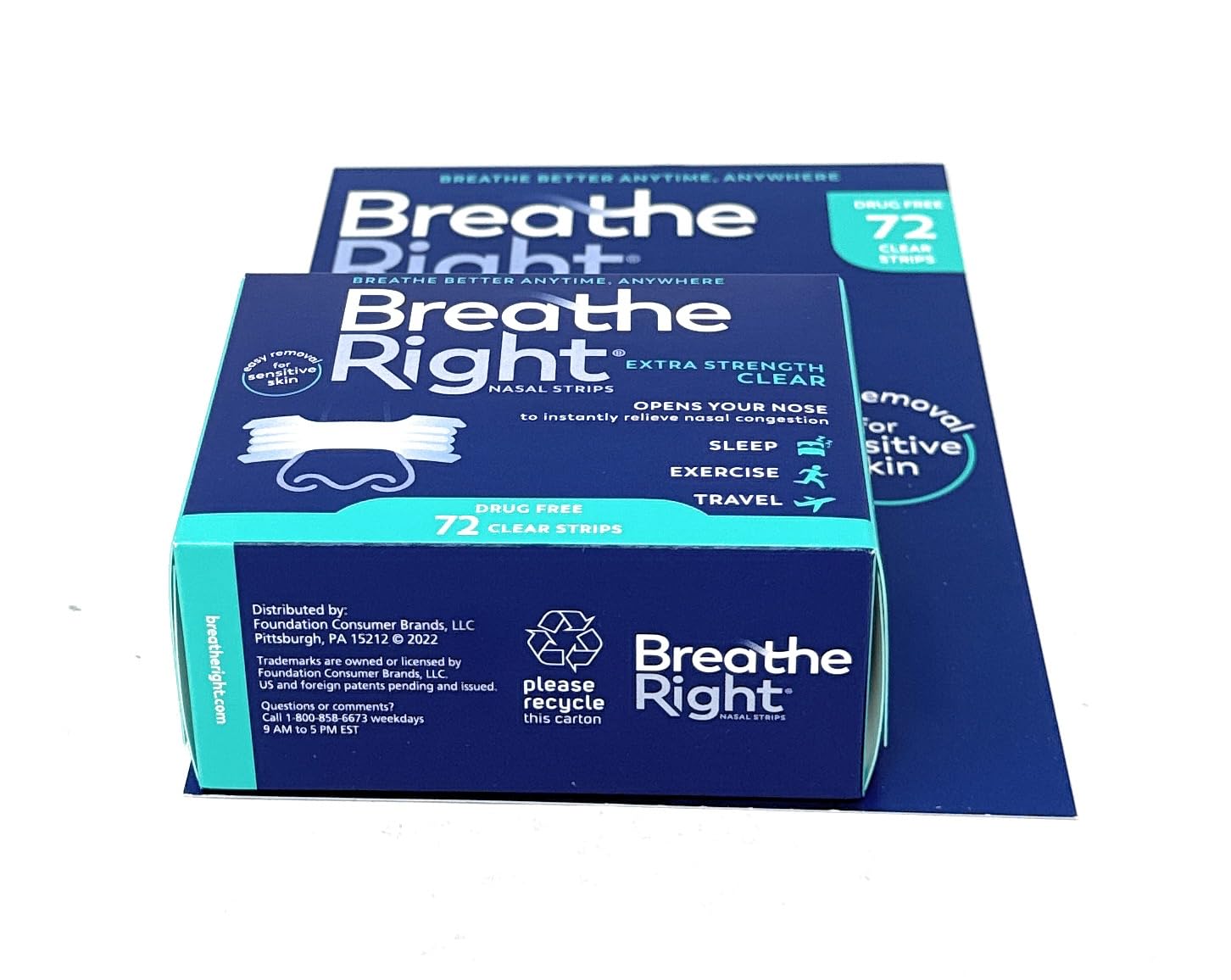 Breathe Right BR Clear Nasal Strips 72 Ct - Available at All In One Marketplace Canada