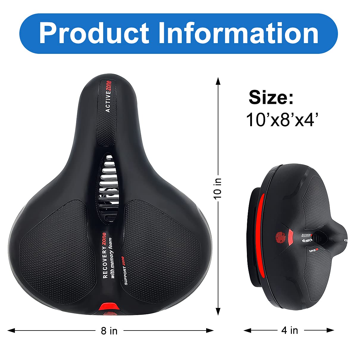 Roryimke Comfortable Bike Seat Replacement Bike Saddle Dual Shock Absorbing Ball Anti-Slip Bicycle Saddle Waterproof Bicycle Seat for Men Women Universal Fit for Exercise Indoor Mountain Road Bikes