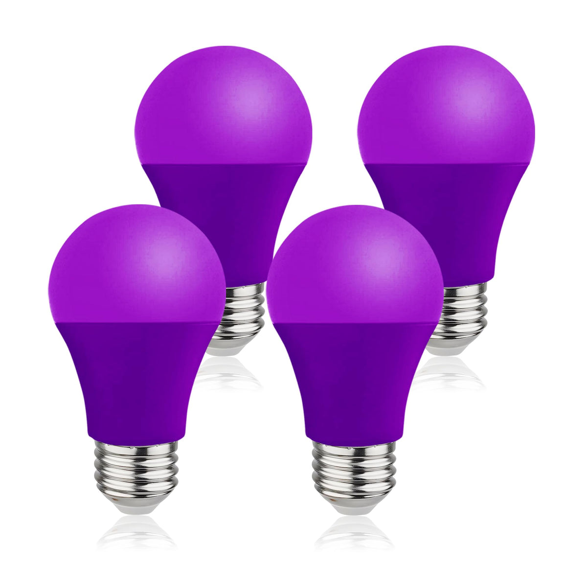 U4GLORY Purple LED Light Bulbs - 9W(60W Equivalent) Soft Violet Glow, A19 Bulb with E26 Base, Non-Dimmable Purple Light Bulb for Indoor/Outdoor Use, Halloween, Christmas, Porch, Parties(4-Pack) 🍁 All In One Marketplace Canada