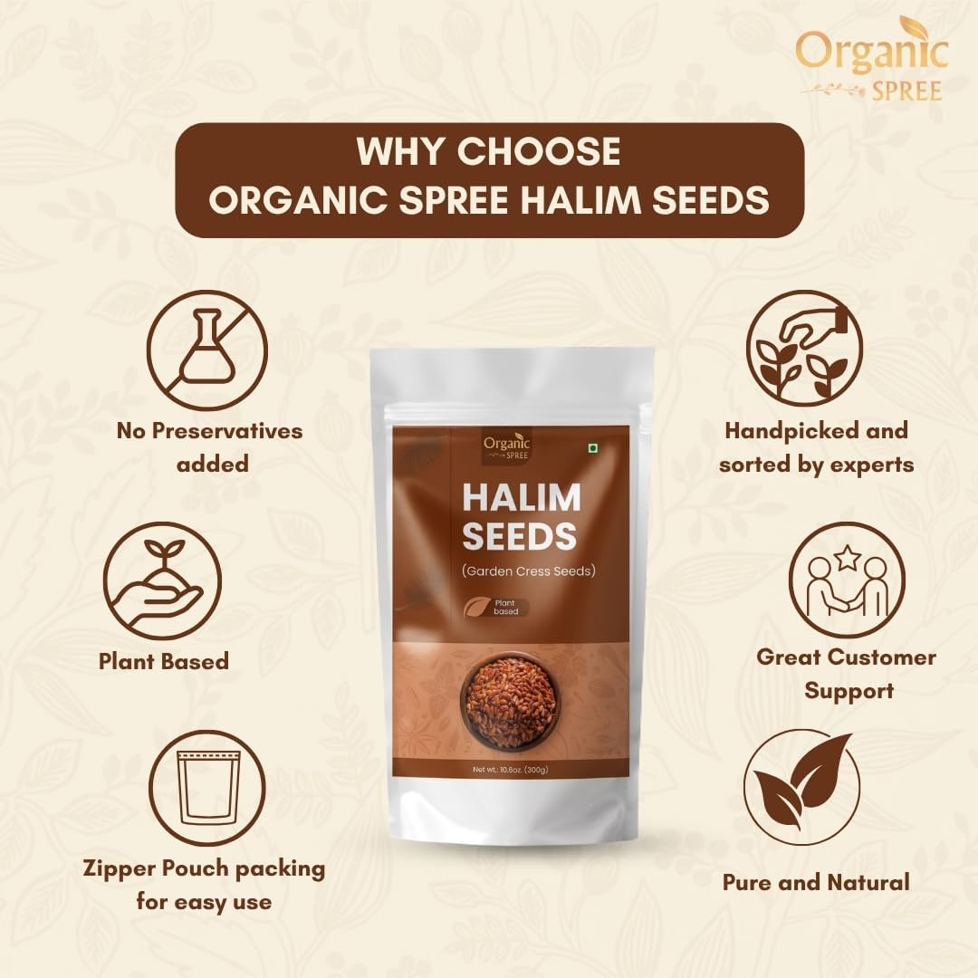 Organic Spree Garden Cress Seeds (Halim) 300g – Pure, Natural & Preservative-Free