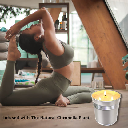 Topsics 40 OZ Citronella Candles Outdoor Indoor 2 x 20 oz, Large Citronella Candles Outdoor for Patio/Home/Garden, 3 Wicks Citronella Candles 100% Natural Soy Wax Candles(2 Pack) - Available at All In One Marketplace Canada