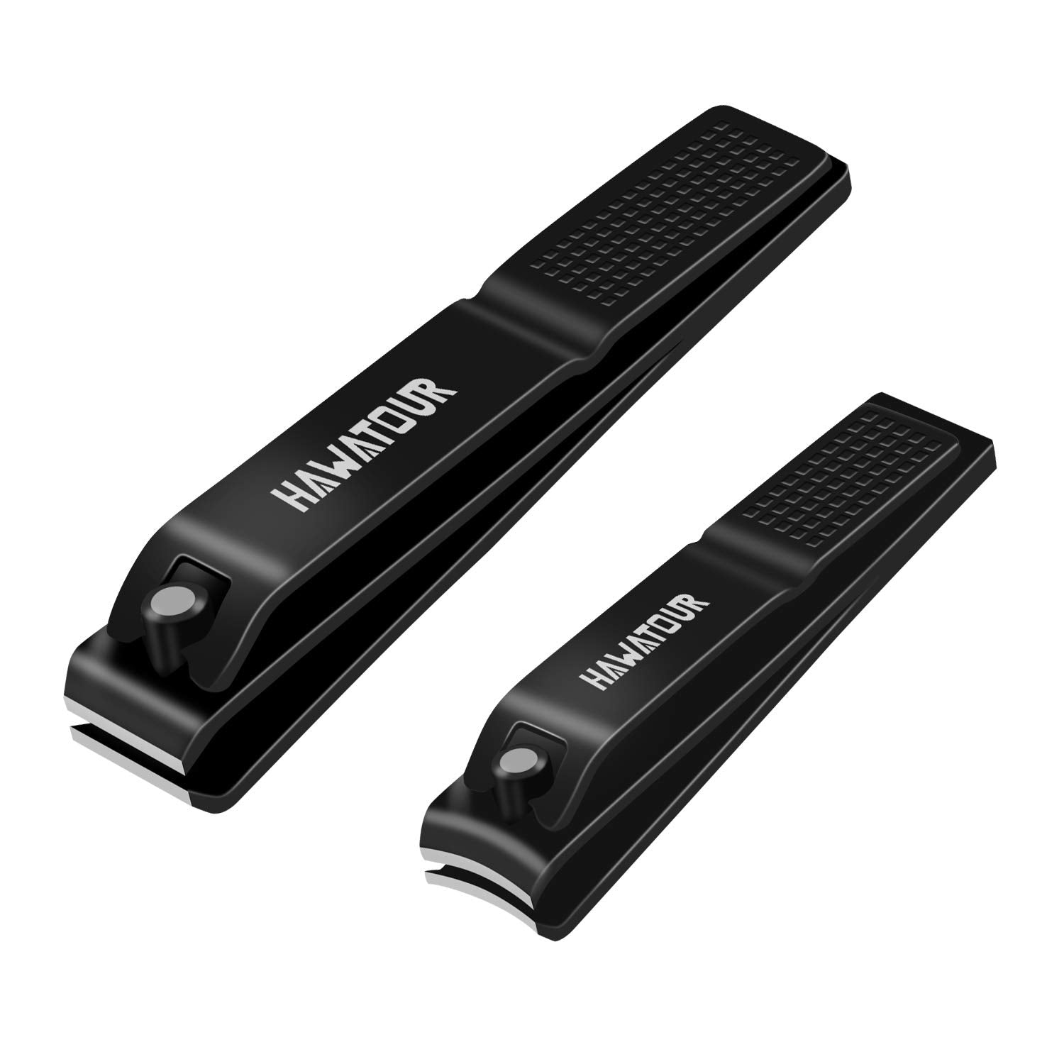 HAWATOUR Nail Clippers Set, Ultra Sharp Sturdy Fingernail and Toenail Clipper Cutters with Visibly Tin Case, Black - Available at All In One Marketplace Canada