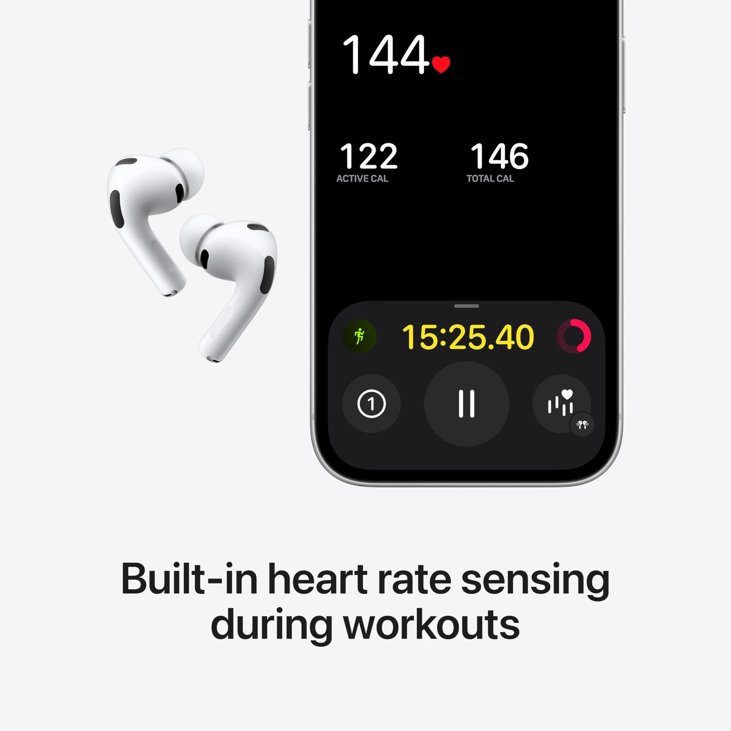 Apple AirPods Pro 3 Wireless Earbuds, Active Noise Cancellation, Live Translation, Heart Rate Sensing, Bluetooth Headphones, Spatial Audio, High-Fidelity Sound, USB-C Charging