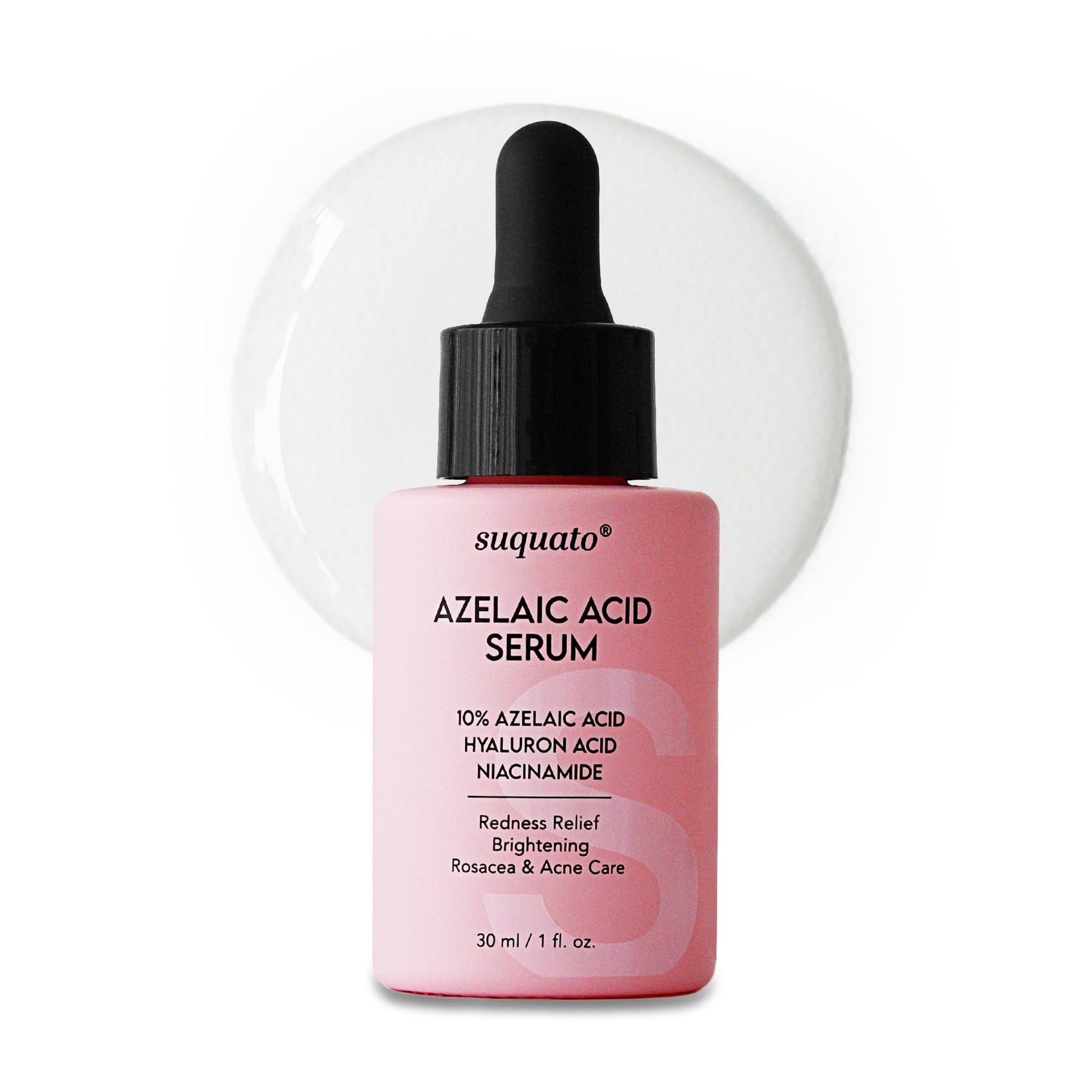 Suquato 10% Azelaic Acid Serum with Niacinamide & Hyaluronic Acid – Soothes Redness and Rosacea – Lightweight Face Serum for Even Tone (1 fl oz) - Available at All In One Marketplace Canada