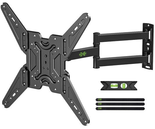 USX MOUNT Full Motion TV Wall Mount for 26-65 Inch TVs up to 77Lbs, Wall Mount TV Bracket, Single Stud Articulating TV Mount, Smooth Swivel Extension, Max VESA 400x400 mm, XMM919