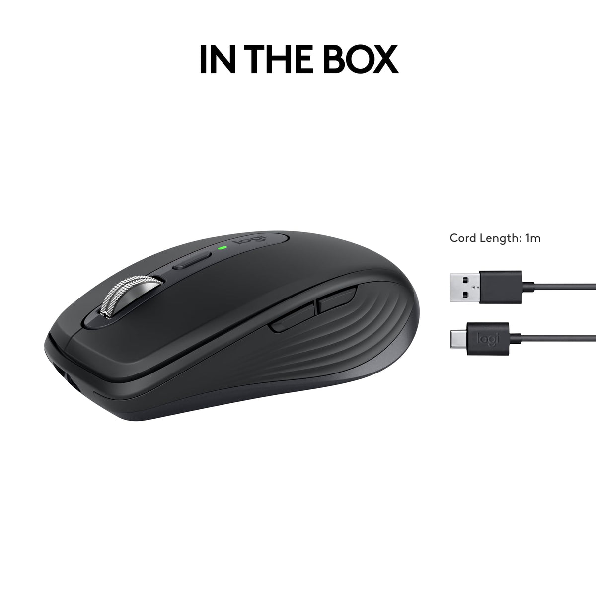 Logitech MX Anywhere 3S Compact Wireless Mouse Fast Scrolling - Graphite