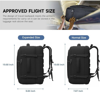 Carry On Backpack, 50L Travel Backpack, Luggage Backpack TSA Flight Approved Laptop Backpack for Men & Women, Large Expandable Backpack 40L Daypack Lightweight Business Weekender Bag, Black - Available at All In One Marketplace Canada
