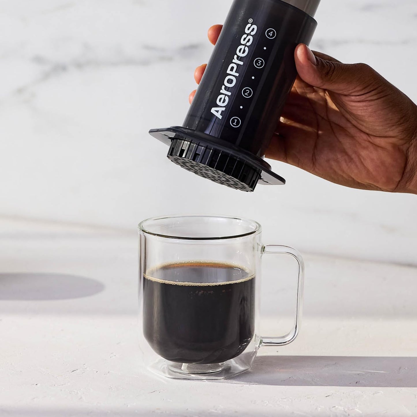 AeroPress Original Coffee Press - All-in-One French Press, Pour-Over & Espresso Style Manual Brewer, 2 Min Brew for Less Bitterness, More Flavor, Small Portable Coffee Maker, Travel & Camping - Available at All In One Marketplace Canada