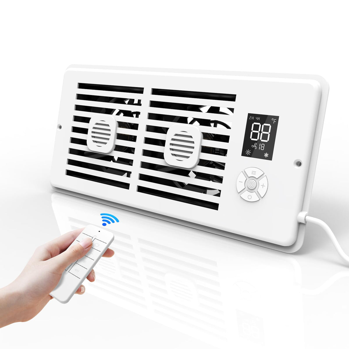 SoulBay 4"x10" Register Booster Fan for Air Vent with Remote & Thermostat 🍁 All In One Marketplace Canada