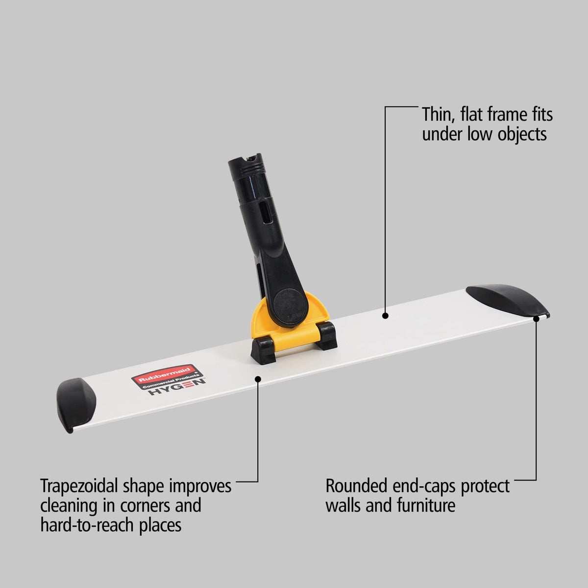 Rubbermaid Commercial Products HYGEN 18 in Quick-Connect Mop Frame, Microfiber, Aluminum, Silver