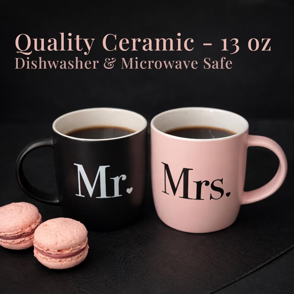 Triple Gifffted Mr and Mrs Coffee Mugs Couples Gift Set, 380 ml Ceramic 🍁 All In One Marketplace Canada