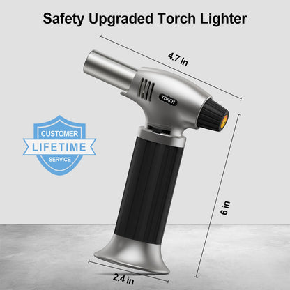 Sondiko Butane Torch, Refillable Kitchen Torch Lighter, Fit All Butane Tanks Blow Torch with Safety Lock and Adjustable Flame for Desserts, Creme Brulee, BBQ, and Baking—Butane Gas is Not Included - Available at All In One Marketplace Canada