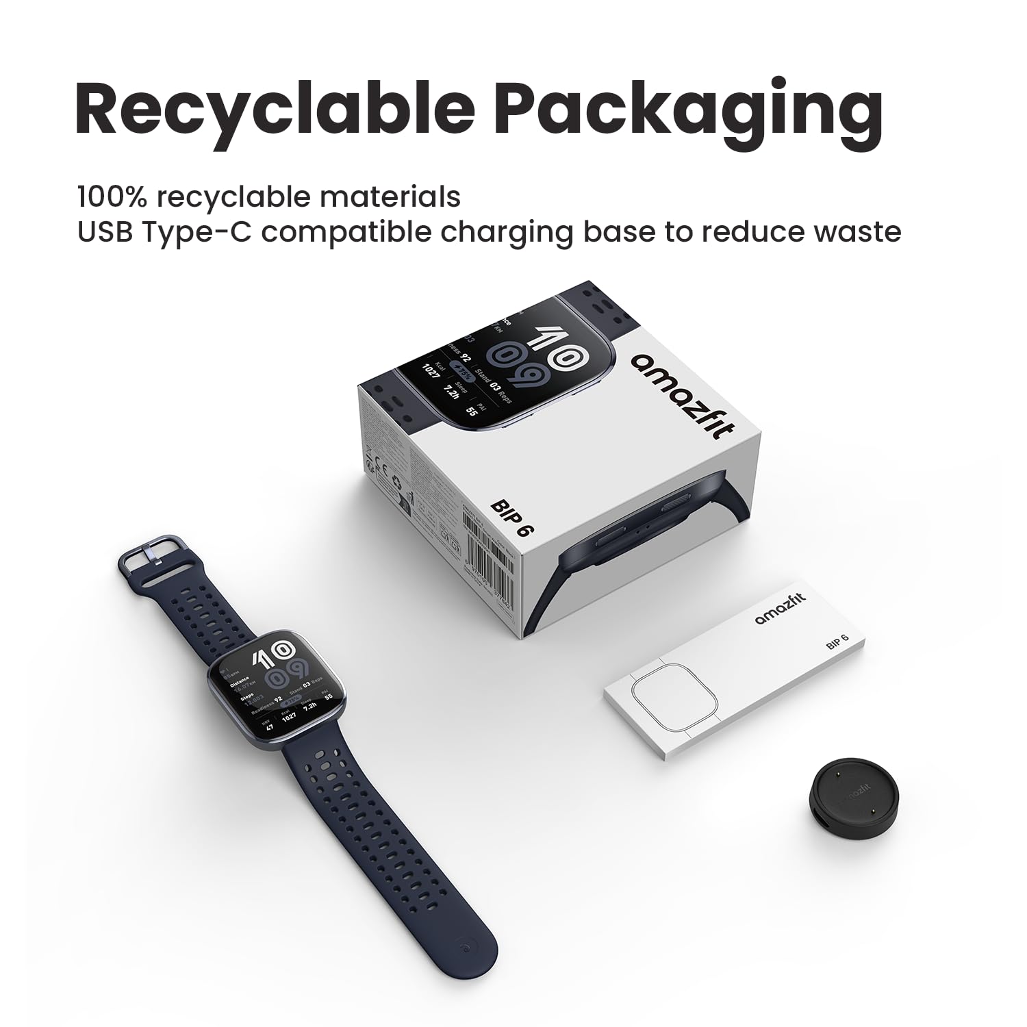 Amazfit Bip 6 Smart Watch 46mm, 14 Day Battery, 1.97" AMOLED Display, GPS & Free Maps, AI, Bluetooth Call & Text, Health, Fitness & Sleep Tracker, 140+ Workout Modes, 5 ATM Water-Resistance, Black - Available at All In One Marketplace Canada