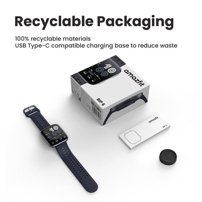 Amazfit Bip 6 Smart Watch 46mm, 14 Day Battery, 1.97" AMOLED Display, GPS & Free Maps, AI, Bluetooth Call & Text, Health, Fitness & Sleep Tracker, 140+ Workout Modes, 5 ATM Water-Resistance, Black - Available at All In One Marketplace Canada