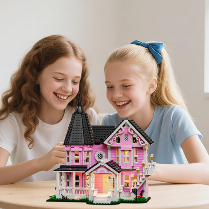 Voxifyx 1349PCS Pink Palace Building Set, Halloween Haunted House Blocks Toy, with Lights Christmas for Teens Girls 12+ ，Halloween House Kit for Kids Adults 🍁 All In One Marketplace Canada