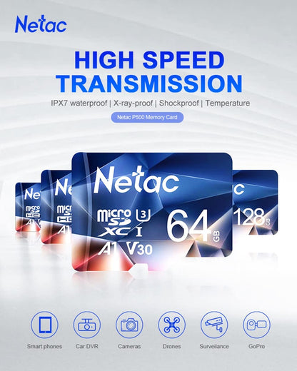 Netac 64GB 2 Pack Micro SD Card Speed up to 100MB/s for Action Cameras, Drones, Smartphones and Tablets, Memory Card SDXC UHS-I C10/U3/V30/A1 EXFAT