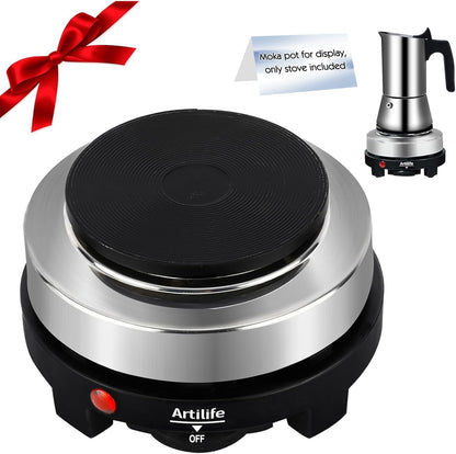 Artilife 500W Small Hot Plate Mini Hot Plate, Christmas Gift, Electric Single Hot Plate,Multi-Function Portable Stove Kitchen Cooktop Electric Heater for Home 110V 🍁 All In One Marketplace Canada