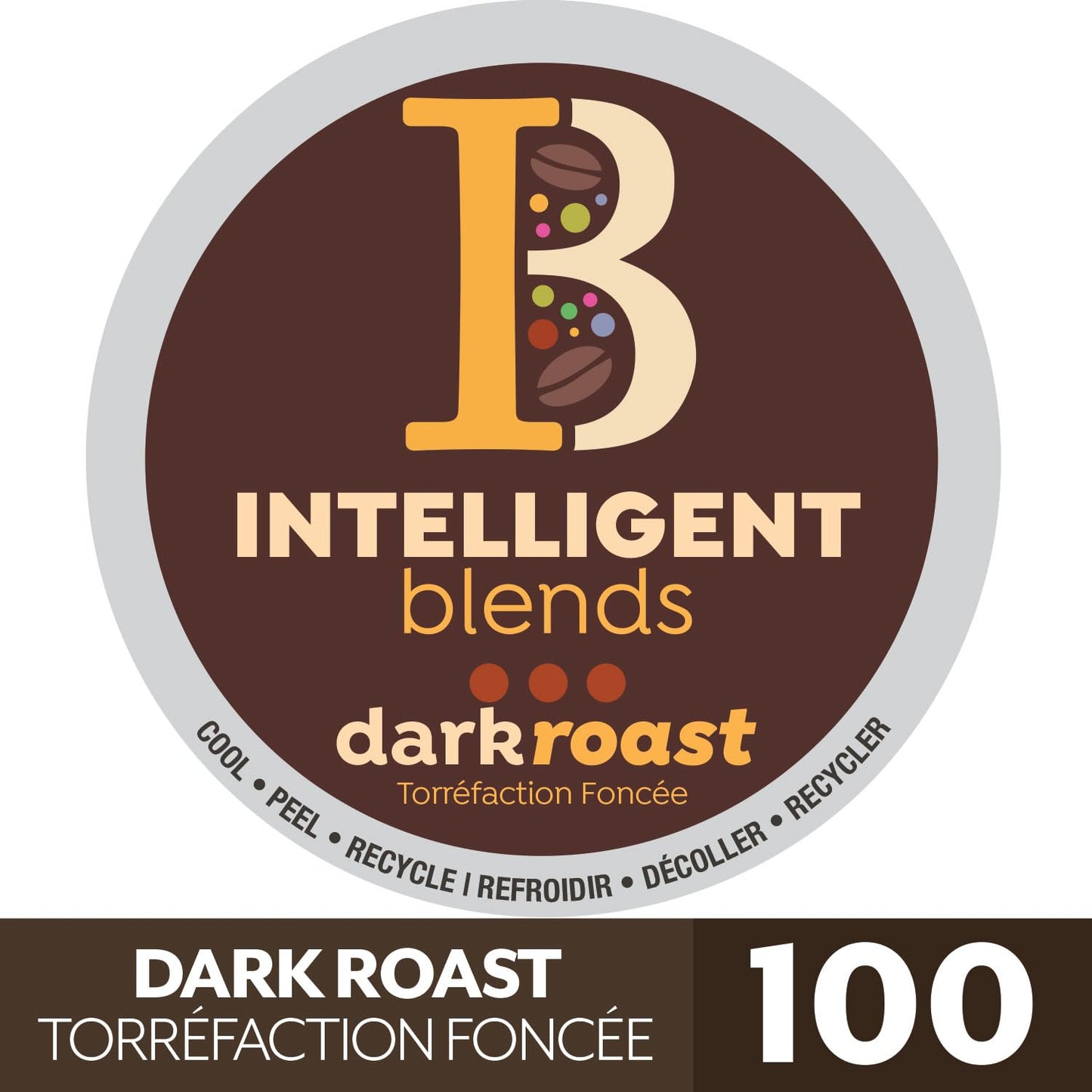 Intelligent Blends Dark Roast Coffee Pods, 100 Count Single Serve – 100% Arabica