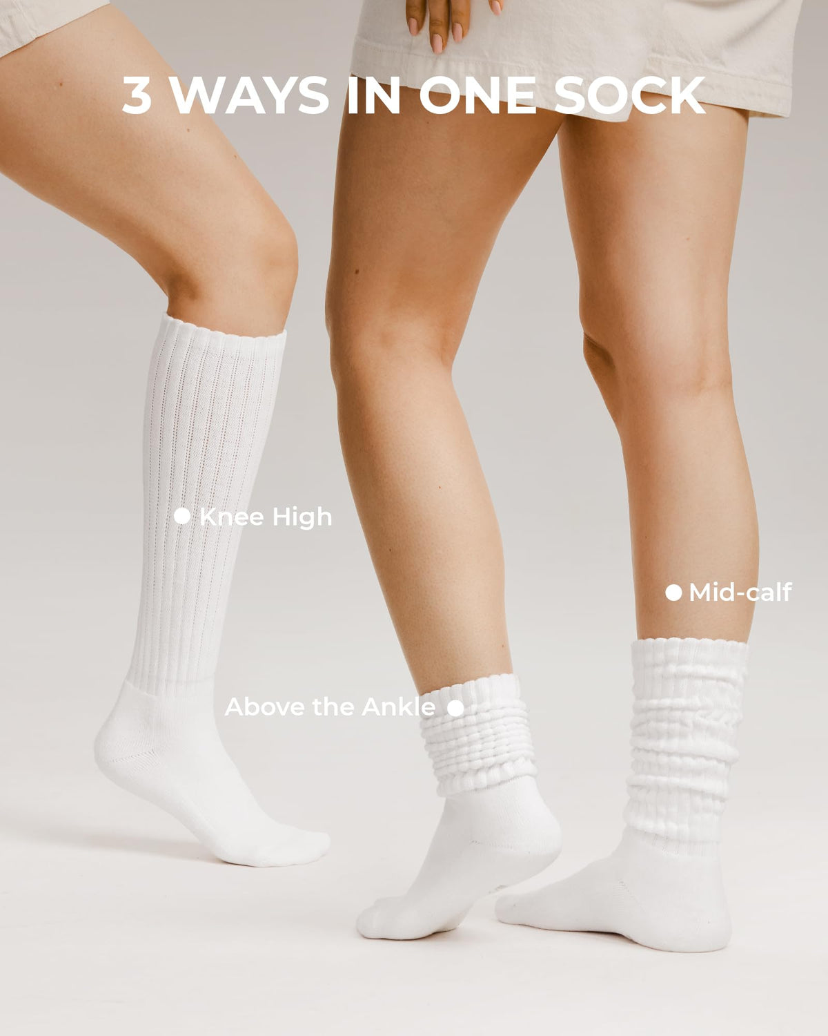 Fitrell Slouch Socks for Women, Knee High Scrunch Tube Boot Socks 3 Pairs 🍁 All In One Marketplace Canada