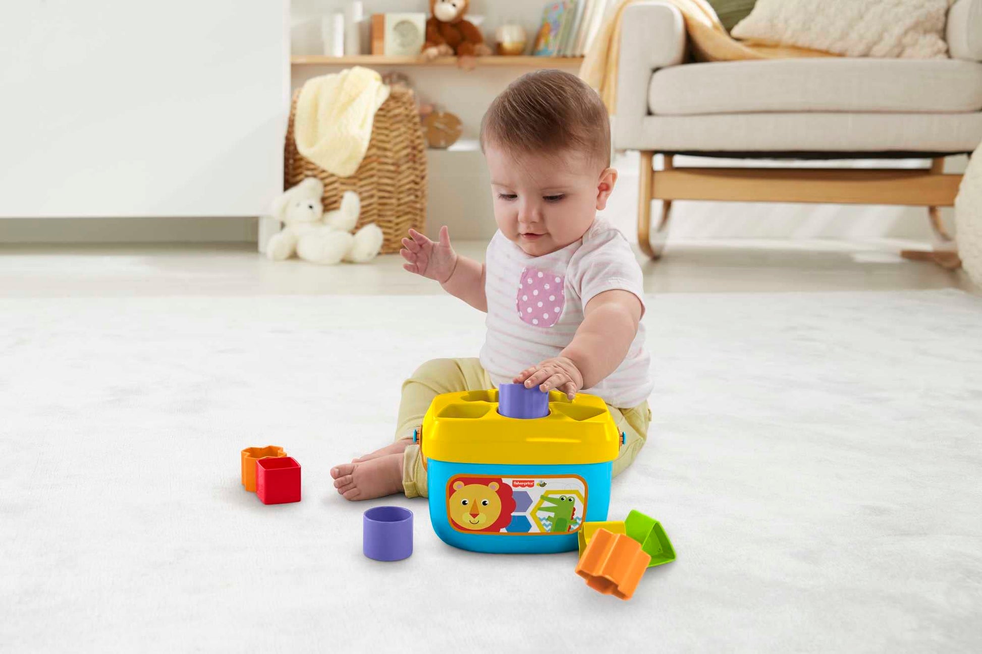Fisher-Price Classic Infant Trio, toy set of three baby toys for stacking, sorting and musical play - Available at All In One Marketplace Canada
