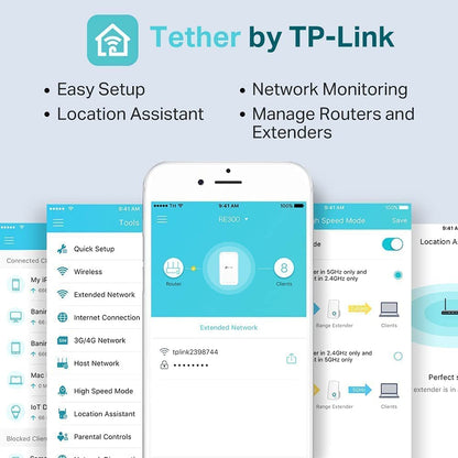 TP-Link AC1200 WiFi Extender (RE300) - Covers Up to 1500 Sq.ft and 25 Devices, Up to 1200Mbps, Supports OneMesh, Dual Band Internet Repeater, Range Booster 🍁 All In One Marketplace Canada