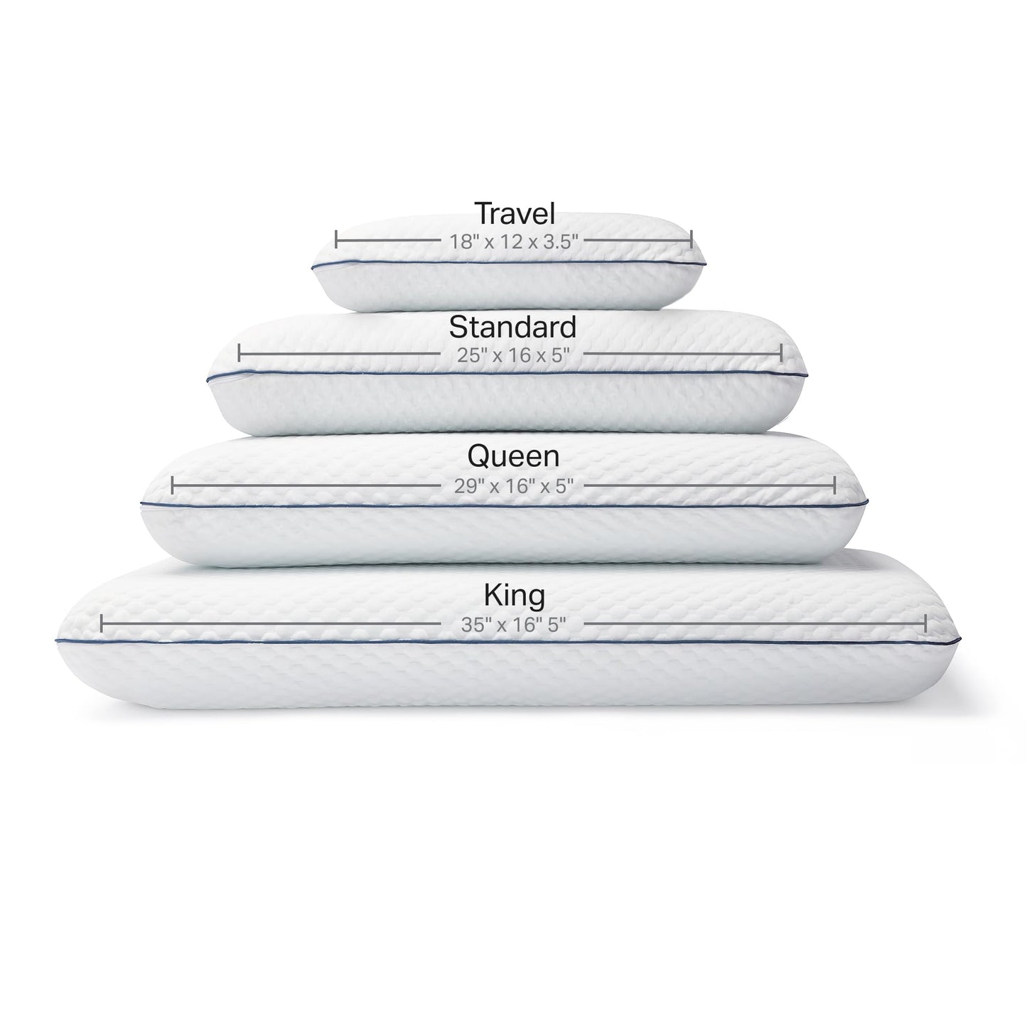 WEEKENDER Ventilated Gel Memory Foam Pillow - Washable Cover - King Size-White WEEKENDER