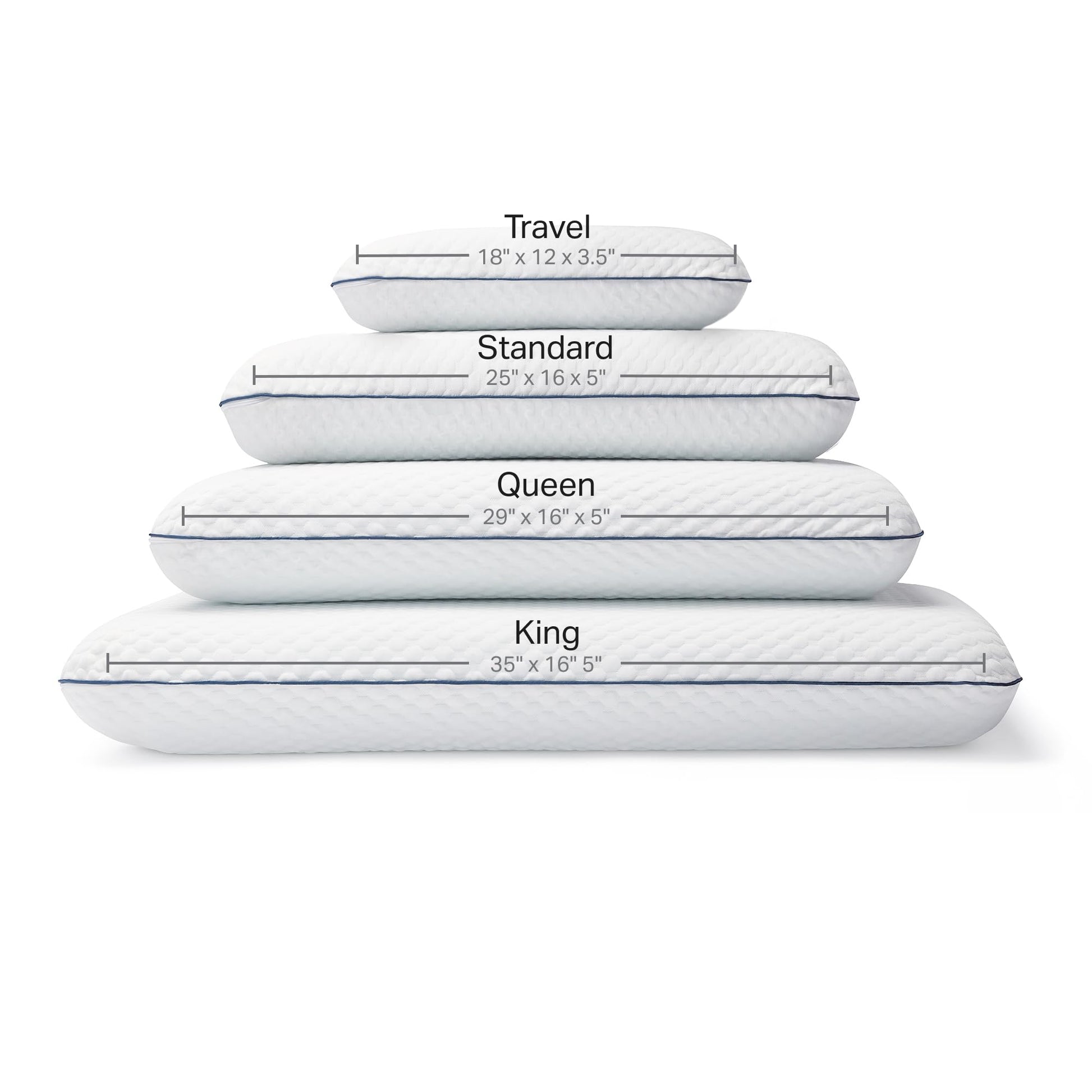 WEEKENDER Ventilated Gel Memory Foam Pillow - Washable Cover - King Size-White WEEKENDER