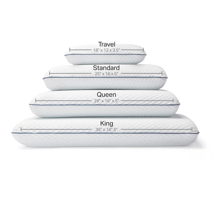 WEEKENDER Ventilated Gel Memory Foam Pillow - Washable Cover - Queen Size(Pack of 1), White WEEKENDER