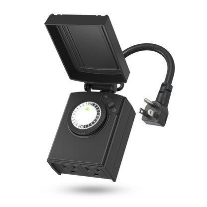 BN-LINK Outdoor 24-Hour Mechanical Timer Outlet, 2 Grounded Outlets 🍁 All In One Marketplace Canada