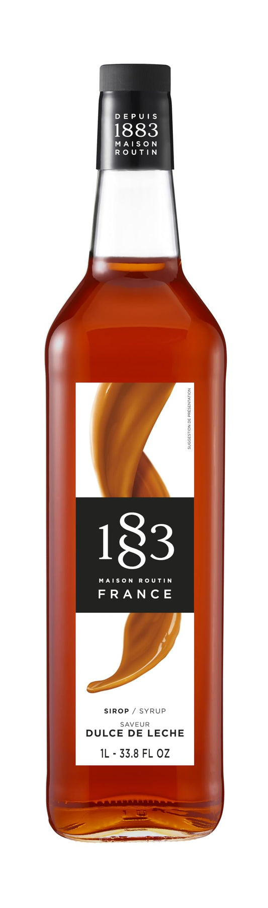 Sirop 1883, Sirop Dulce de Leche pour boissons, fabriqué en France, bouteille en verre de 1 litre