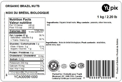 Yupik Organic Brazil Nuts – 1 kg Raw Shelled Nuts, Gluten-Free, Vegan & Kosher