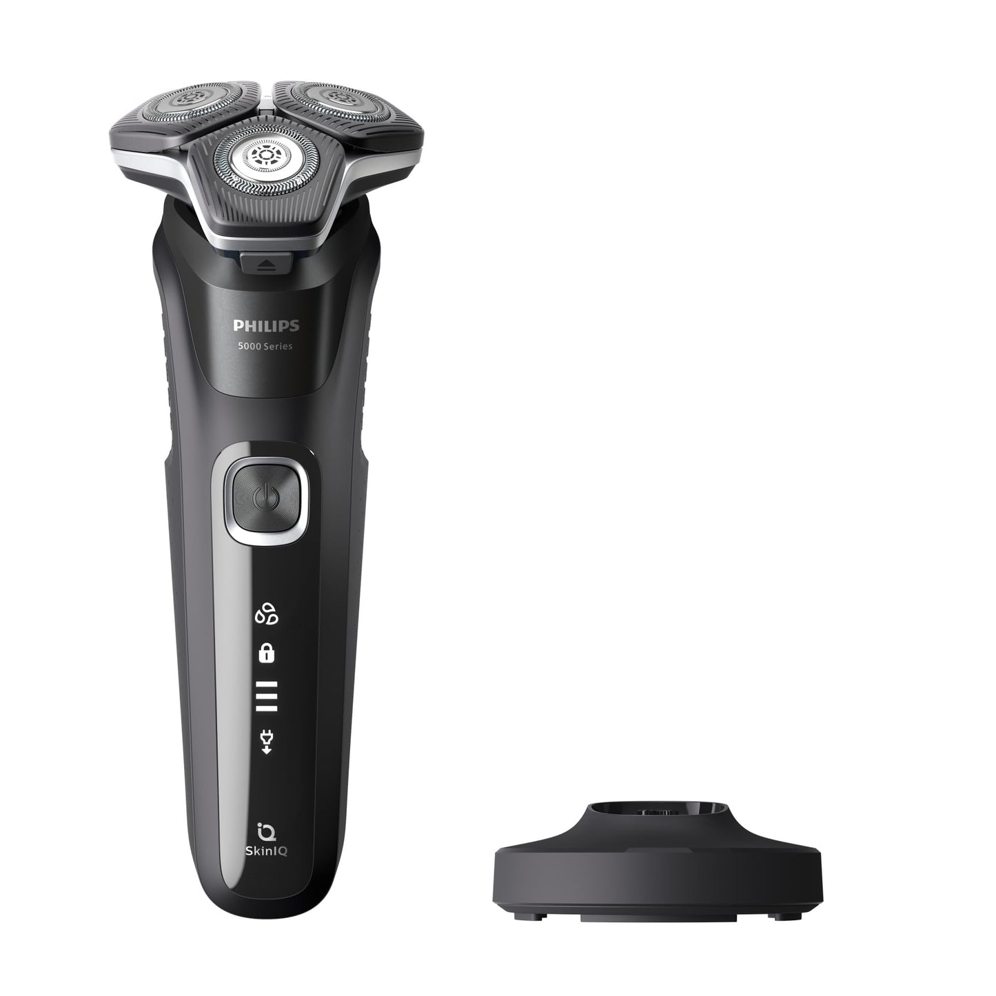 Philips Shaver Series 5000, Wet & Dry Electric Shaver, with SkinIQ Technology, Pop-up Trimmer, Charging Stand, Deep Black, Model S5898/25 - Available at All In One Marketplace Canada