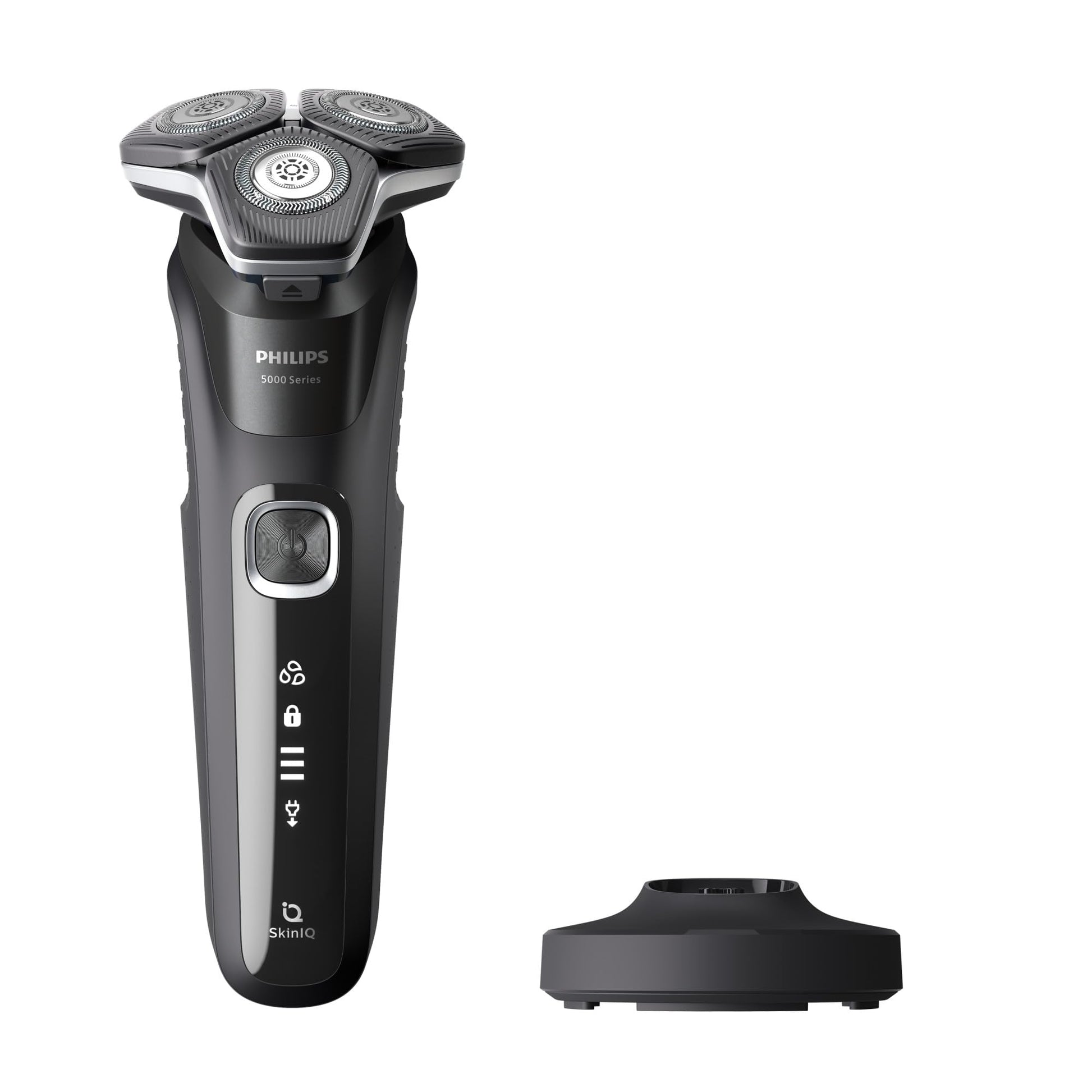 Philips Shaver Series 5000, Wet & Dry Electric Shaver, with SkinIQ Technology, Pop-up Trimmer, Charging Stand, Deep Black, Model S5898/25 - Available at All In One Marketplace Canada