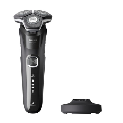 Philips Shaver Series 5000, Wet & Dry Electric Shaver, with SkinIQ Technology, Pop-up Trimmer, Charging Stand, Deep Black, Model S5898/25 - Available at All In One Marketplace Canada