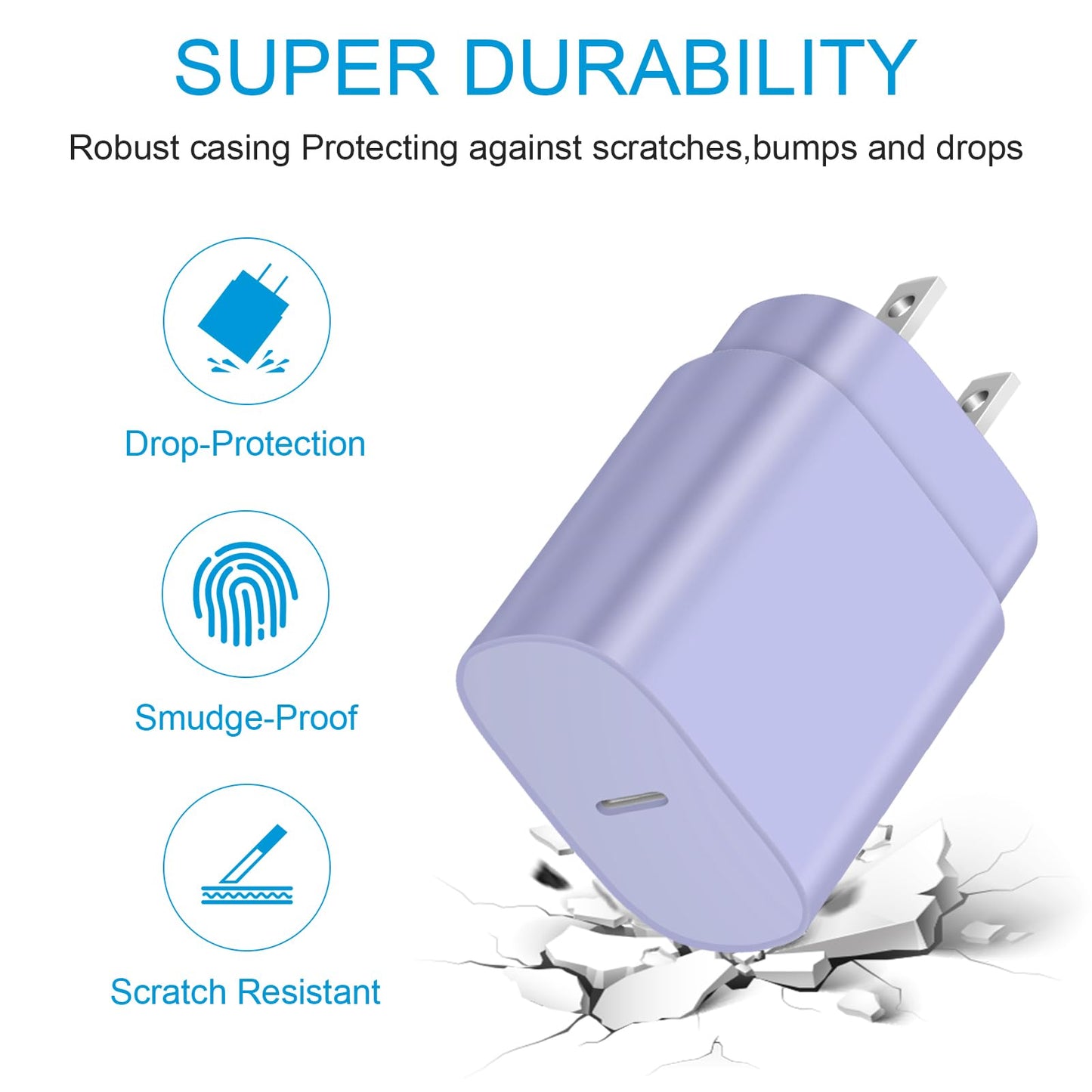 Coreykin 2 Pack USB C Fast Charger, 25W PD Super Fast Charging Block, Compatible with Galaxy S23/S22/S21/S20/S10/S9/Note20/Note10, with 6ft USB C Cable