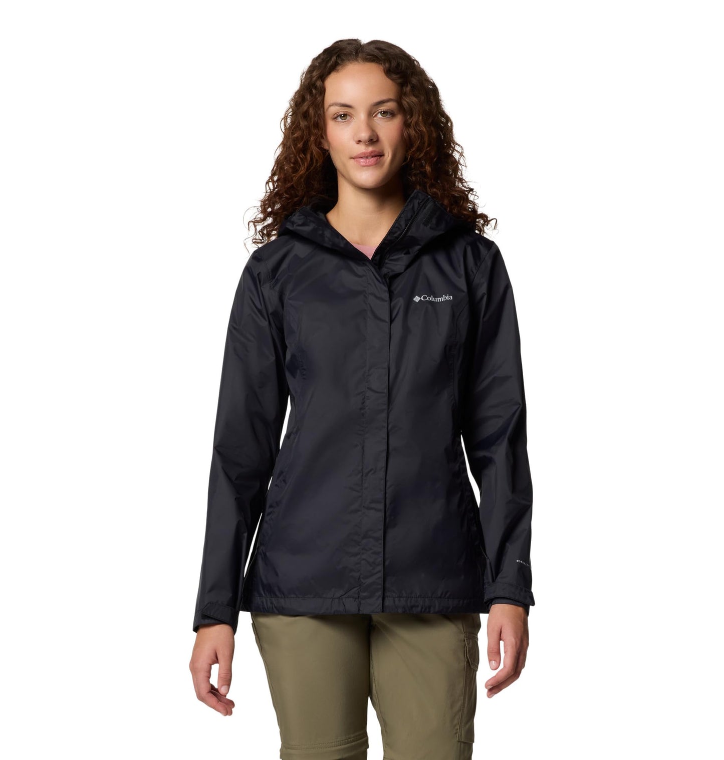 Columbia Womens Arcadia II Waterproof Rain Jacket, Black, X-Large Columbia