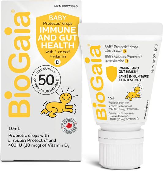 BioGaia Probiotic Drops with 400IU of Vit.D | 10mL BioGaia Immune & Gut Health | 50 Day Supply | Promotes The Development of Healthy Immune & Digestive Systems in Infants, Babies & Toddlers
