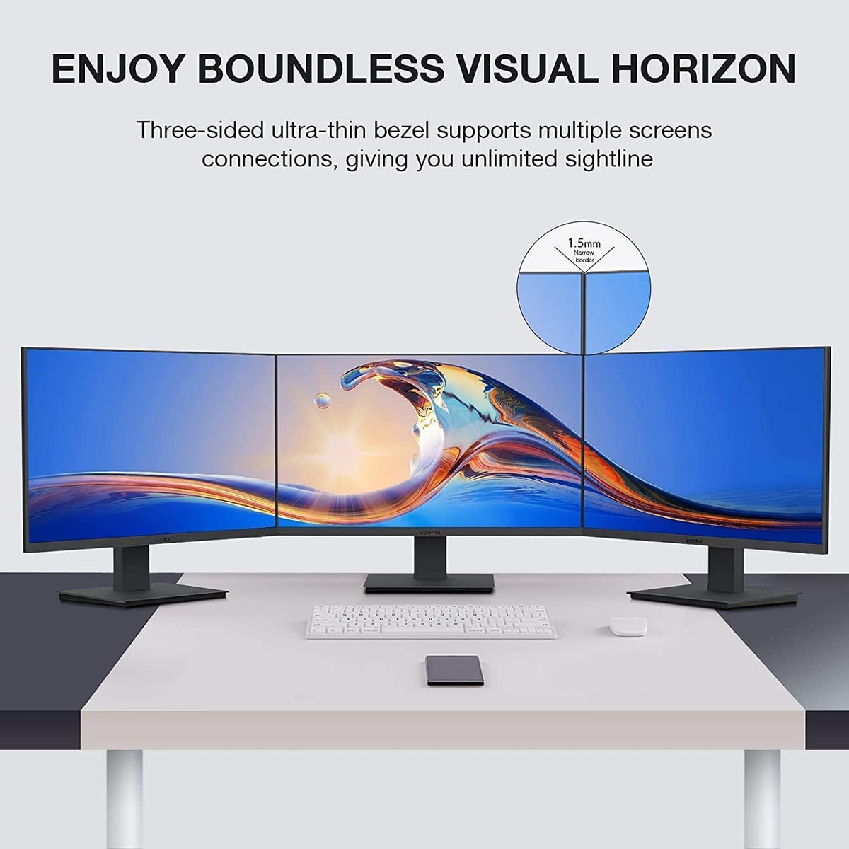 KOORUI 22 Inch Computer Monitor, FHD 1080P VA Desktop Display, 120HZ Ultra Thin Bezel/Eye Care/Ergonomic Tilt, HDMI VGA Ports LED Monitor for PC, VESA Mounting