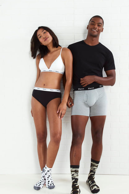 Hanes Originals Men's Boxer Briefs, Stretch Cotton Moisture-Wicking Underwear, Modern Fit Low Rise, Pack of 4, Grey/Black assortement, Size 2X 🍁 All In One Marketplace Canada